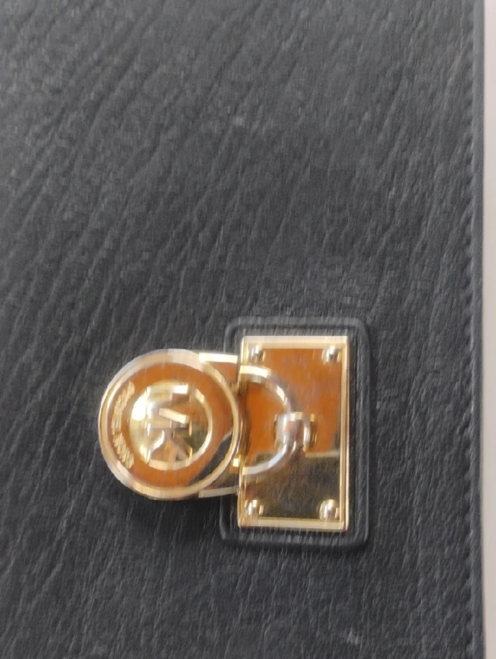 Michael Kors Black Wallet with Gold MK Medallion